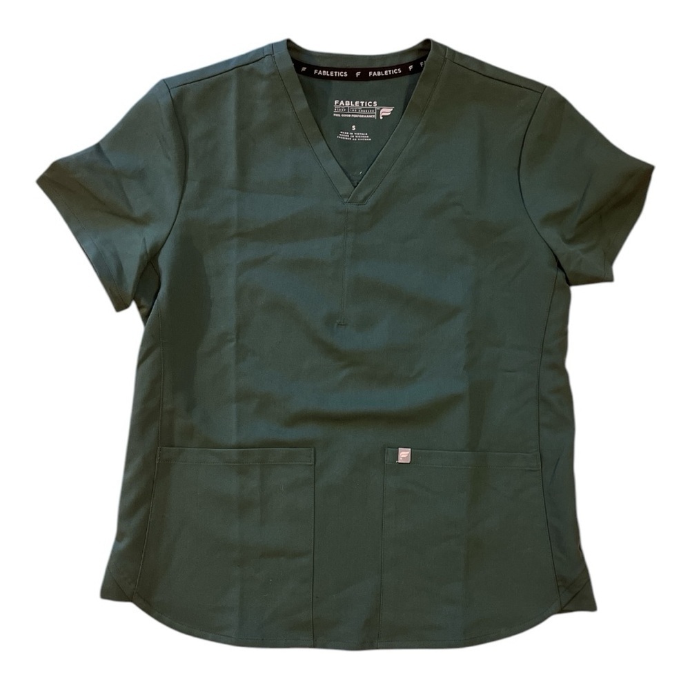 FABLETICS Women's Green V-Neck Scrub top